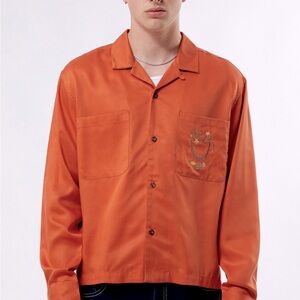 PacSun Pubs Long Sleeve Camp Shirt (Burnt Orange)